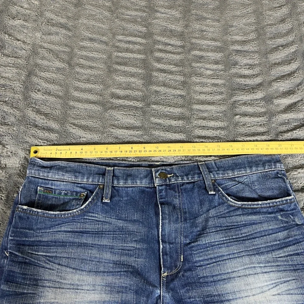Joes Jeans Rebel Mens 38 Relaxed Straight Leg Dark Wash Distressed Denim AP483